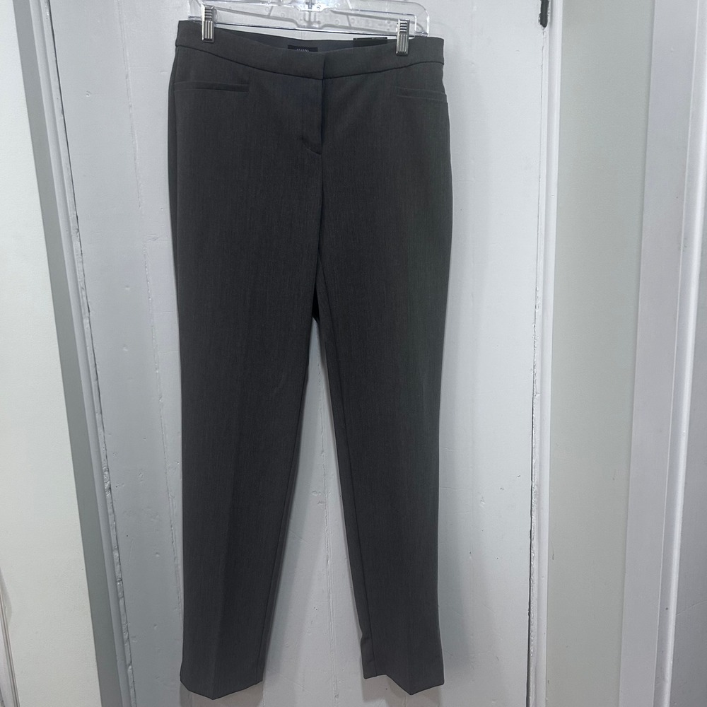 Alfani Womens Straight Leg Comfort Waist Dress Pants Pepper Grey 4 elastic waist